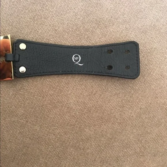 Alexander McQueen McQ razor blade oversized leather cuff wide bracelet - Picture 6 of 14